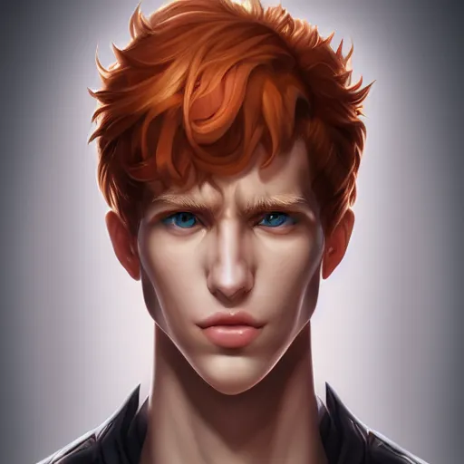 Image similar to a symmetrical portrait of kvothe by artgerm, digital art, unreal engine 5, trending on artstation, deviantart, pinterest, rule of thirds, 4 k uhd image