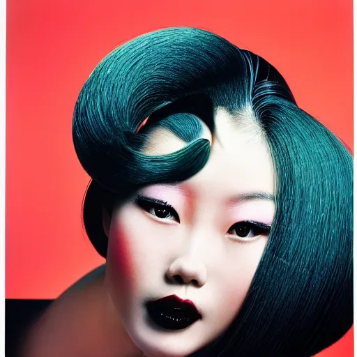 Image similar to photo of chinese beauty by Terry Richardson by Mark Mann by Richard Avedon, colorful, sharpen, 4k, 85mm, award winning