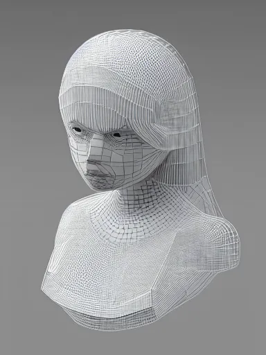 Image similar to 3 d mesh of girl, portrait