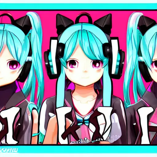 Image similar to hatsune miku v 4 in the style of gta loading screens