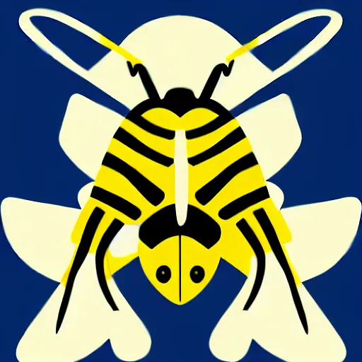 Prompt: angry wasp vector logo, E-sport style, flat colour, SVG, professional, sharp edges