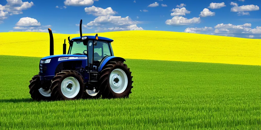 Prompt: tractor driving on windows xp background