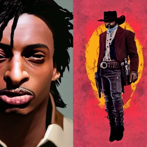 Prompt: Playboy Carti as a RDR 2 character,realistic,detalied,