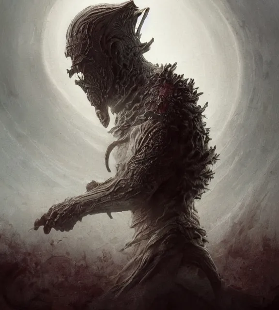 Prompt: vile maggot concept, beksinski, age of sigma art, frank franzetta, ruan jia, dark soul armor concept, trending on artstation, wayne barlowe, adrian smith fantasy art, elden ring art, the hobbit art, lord of the ring art, infinity blade armor