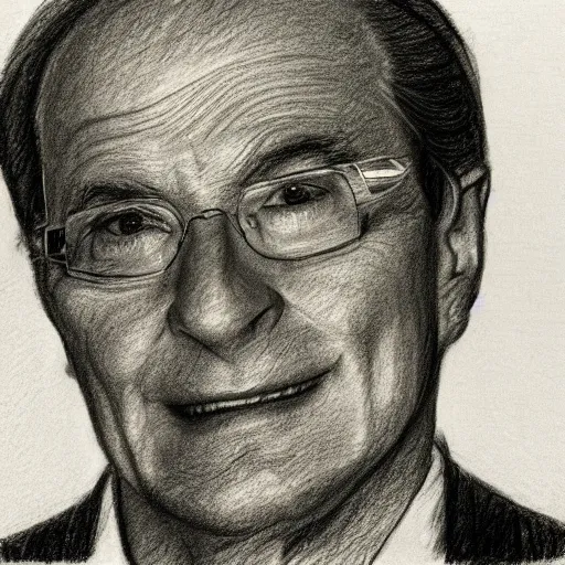 Image similar to piero angela pencil drawing