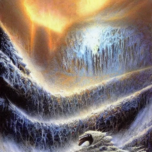 Image similar to i blind from the light when notorious blizzard is raging by bob eggleton