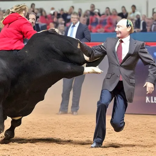 Image similar to vladimir putin riding a bull