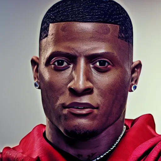 Prompt: a videogame still of Lil Boosie in Tekken 7, 40mm lens, shallow depth of field, split lighting