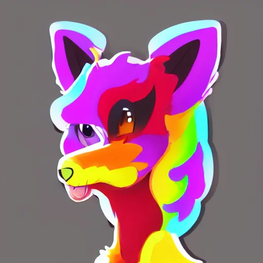 Prompt: art of an anthropomorphic furry style colorful dog fursona, profile picture, Falvie, fleurfurr, trending on artstation