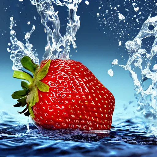 Image similar to half cut slices strawberry, splash underwater! photoshop edit, golden ratio