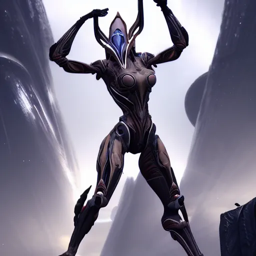 Prompt: beautiful and stunning giant female warframe, doing an elegant pose, looming over ant pov, pov looking up at from the ground from her feet, slick elegant design, sharp claws, detailed shot, feet and hands, highly detailed art, epic cinematic shot, realistic, professional digital art, high end digital art, DeviantArt, artstation, Furaffinity, 8k HD render, epic lighting, depth of field