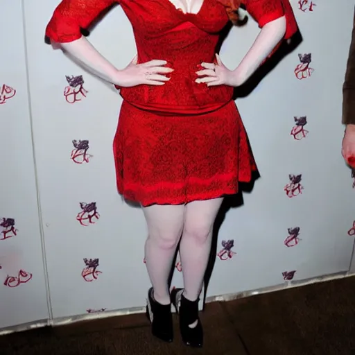 Prompt: christina hendricks with play boy bunny girl outfit,