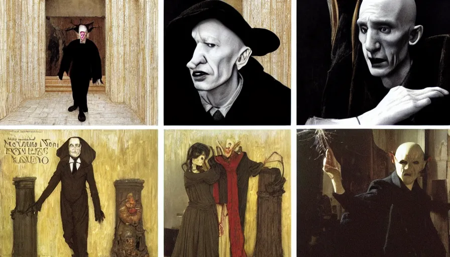 Image similar to david lynch as nosferatu, by lawrence alma tadema and rick berry and norman rockwell and jacob collins