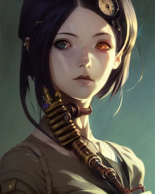 Prompt: portrait Anime Girl steampunk, pretty face, realistic shaded, fine details. Bioshock steampunk realistic shaded lighting by katsuhiro otomo ghost-in-the-shell, magali villeneuve, artgerm, rutkowski Jeremy Lipkin and Giuseppe Dangelico Pino and Michael Garmash and Rob Rey