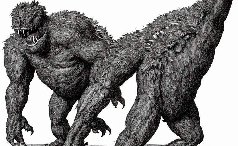 Image similar to scientific illustration of giant monster anatomy, how the legs would support the weight of a monster hundreds of tons heavy