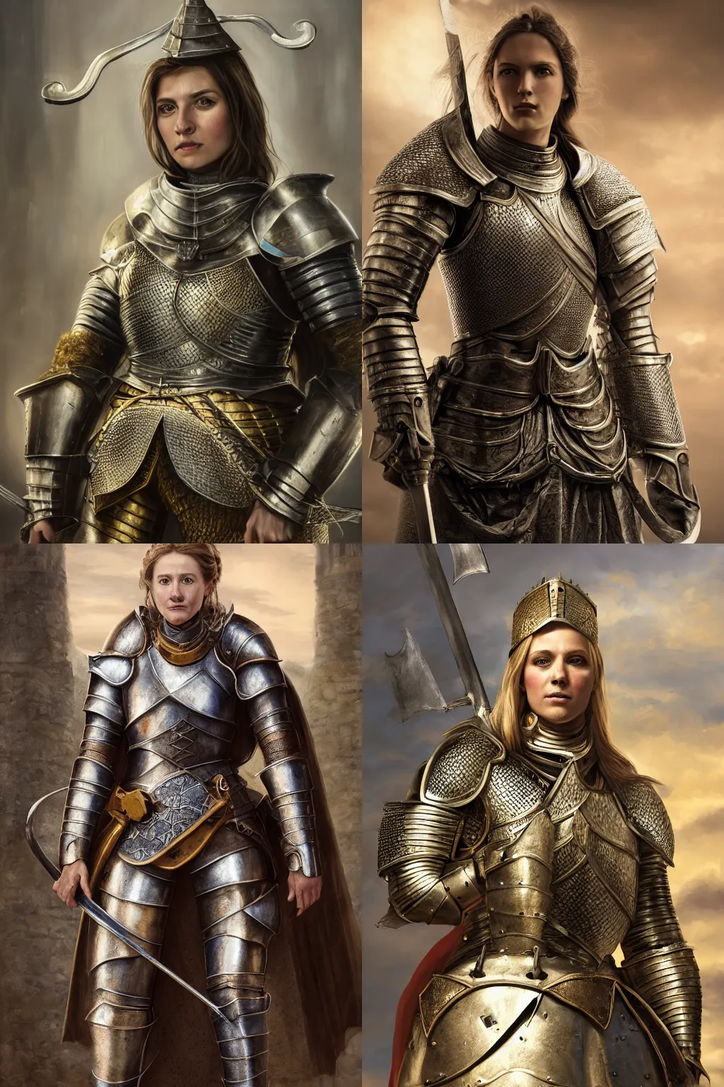 photo of a young female knight with giant boobs, game of thrones 