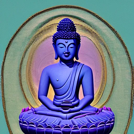 Prompt: The Buddha sitting on a purple Lotus Flower + Buddhist Art + Depth of Field + 4k resolution