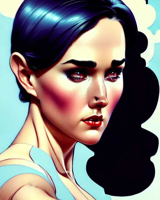 Image similar to a pin up and beautiful fashion charming dreamlke jennifer connelly, symmetrical face symmetrical eyes, character art, art by artgerm lau and wlop and and ilya kuvshinov and john singer sargent, joshua middleton comic art, hyperdetailed, 8 k realistic, symmetrical, frostbite 3 engine, cryengine, digital art