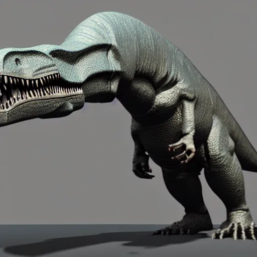 Image similar to t - rex gun, award winning, unreal engine 5 render, 3 d model, volumetric fog, ray traced, award winning