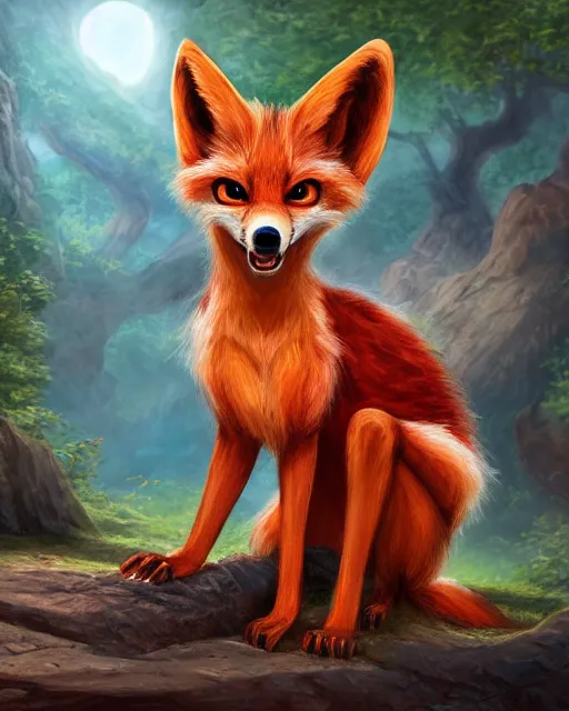 Image similar to award - winning extremely detailed fantasy art of a cute innocent eyes anthropomorphic vulpes vulpes fulva wearing polo shirt and cargo shorts, 4 k