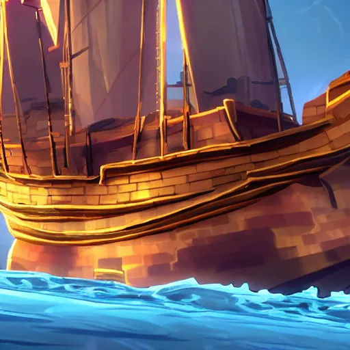 Image similar to hedgehog on a ship in seqa of thieves, game, epic