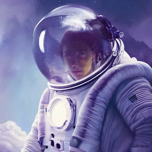 Prompt: an epic portrait of an astronaut entering the rabbit hole of wonderland, cinematic lighting, trending on Artstation, highly detailed, insane details
