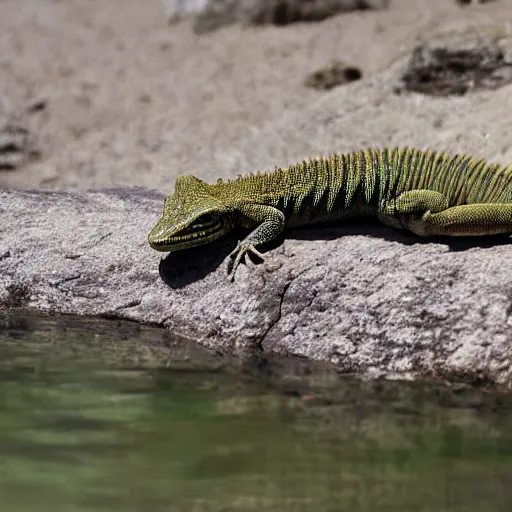 Image similar to anthro lizard sitting in water, photograph captured at oregon hotsprings