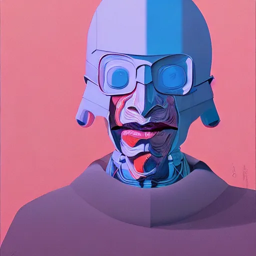 Image similar to Portrait of an abstract visual of artificial intelligence,highly detailed, very coherent, painted by Francis Bacon and Edward Hopper, Wayne Barlowe, painted by James Gilleard, surrealism, airbrush, art by JamesJean