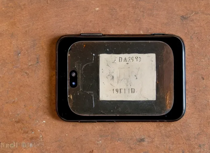 Image similar to photo still of an iphone from 1 9 2 0 with decoration from the year 1 9 2 0, in a room from 1 9 2 0, 8 k, studio lighting bright ambient lighting key light, 8 5 mm f 1. 8