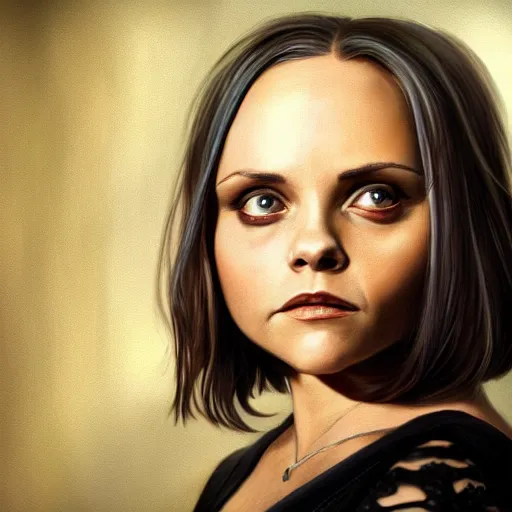 Image similar to fullbody potrait of christina ricci in as an angel, hyper realistic, digital painting. art station. mood lighting, highly detailed, concept art, intricate, sharp focus, by shaun berke - h 1 2 0 0