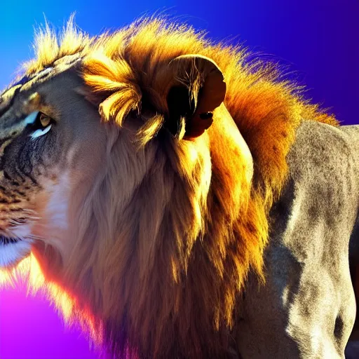 Prompt: 2 d full body lion, side view, ultra hd, vivid colors, white background