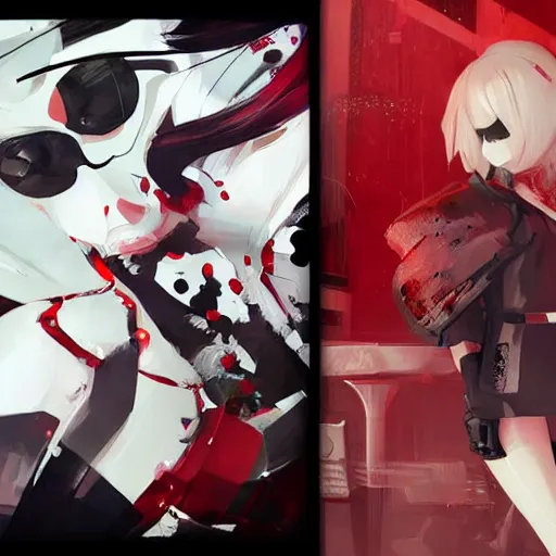 Prompt: luxury advertisement, white and red colors. highly detailed post-cyberpunk sci-fi close-up schoolirl in asian city in style of cytus and deemo, mysterious vibes, by Ilya Kuvshinov, by Greg Tocchini, nier:automata, set in half-life 2, beautiful with eerie vibes, very inspirational, very stylish, surrealistic, perfect digital art, mystical journey in strange world, bastion game