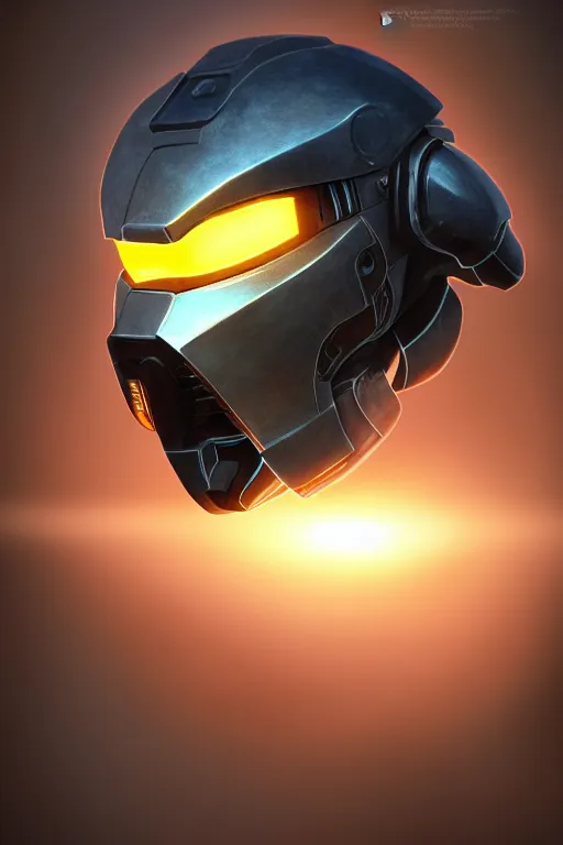 Image similar to robot ninja mask helmet halo master chief radiating a glowing aura global illumination ray tracing hdr fanart arstation by ian pesty and katarzyna da „ bek - chmiel