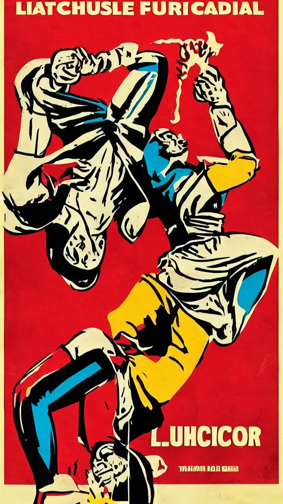 Prompt: lucha libre discjockey, vintage poster