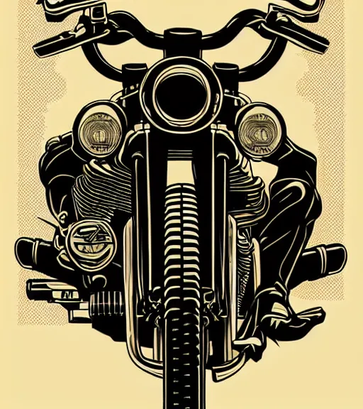 Image similar to Dangerous Biker illustration Poster, vector art style, medium shot, intricate, elegant, highly detailed, digital art, ffffound, art by JC Leyendecker and sachin teng