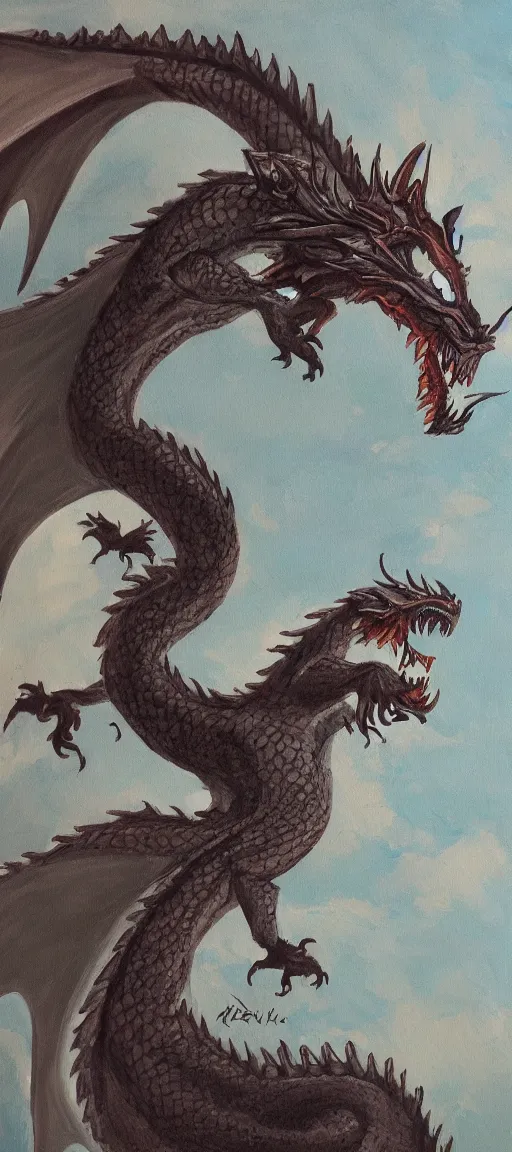 Prompt: painting of a dragon