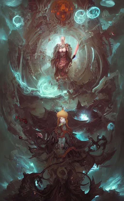 Image similar to portrait of the necromancer by peter mohrbacher, hyper detailed