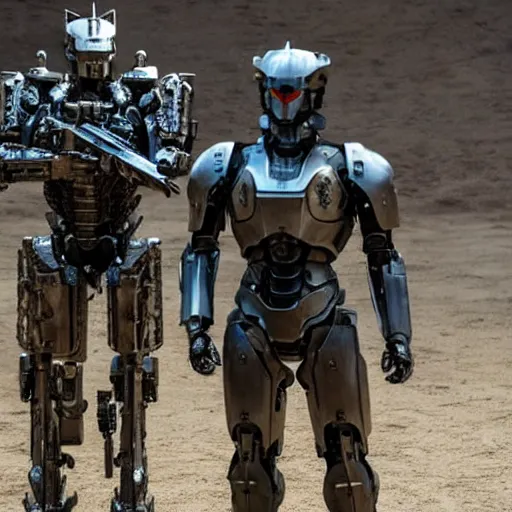 Prompt: cinematic still in westworld and real steel movie and pacific rim movie, one slim full body ornate armored core with sci - fi rifle arms by fujioka kenki and by mamoru nagano,