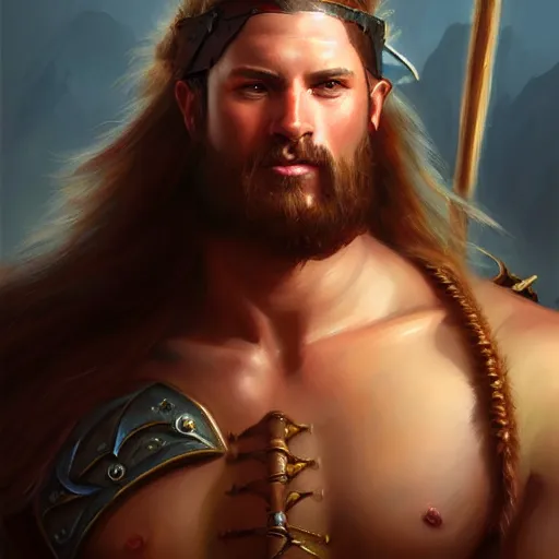 Prompt: a _ fantasy _ style _ portrait _ painting _ of _ barbarian _ oil _ painting _ unreal _ 5 _ daz. _ rpg _ portrait _ extremely _ detailed _ artgerm _ greg _ rutkowski _ greg