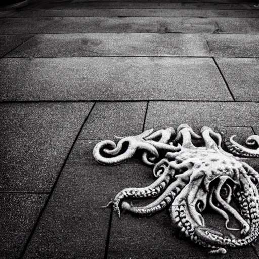 Image similar to the kraken in the pavement realistic cinematic 3 5 mm hdr