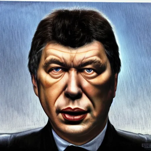 Prompt: portrait by h. r. giger of boris nemtsov degraded abomination, photo - realistic, color image, 2 k, highly detailed