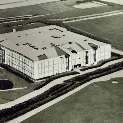 Image similar to a multi - acre, self - contained psychiatric hospital designed and built according to the kirkbride plan.