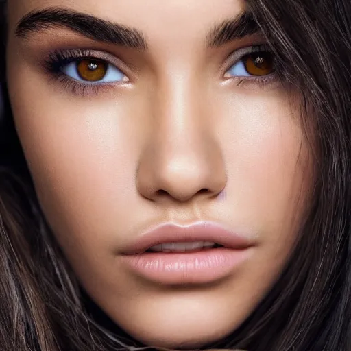 Image similar to 4k,ultra detailed portrait of Madison Beer by Rachel Ruysch