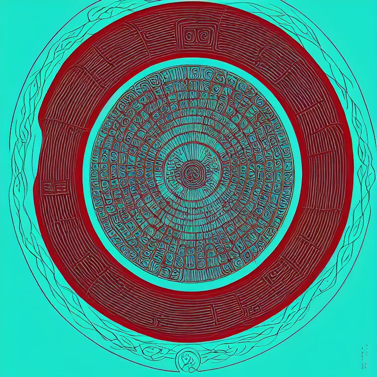 Image similar to Giant Floating Circular Ancient Sacred Calligraphy Enso Structure by Kilian Eng