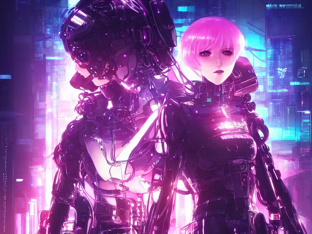 Image similar to portrait anime visual futuristic female cyber police, on cyberpunk neon light tokyo rooftop, ssci - fi and fantasy, intricate and very beautiful, human structure, concept art, sharp focus, anime by rossdraws and magali villeneuve and liya nikorov and luxearte, frostine engine