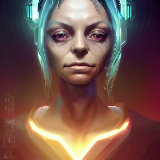 Prompt: beautiful portrait of a cyberpunk goddess who looks like Gollum , character design by charlie bowater, ross tran, artgerm, and makoto shinkai, detailed, soft lighting, rendered in octane