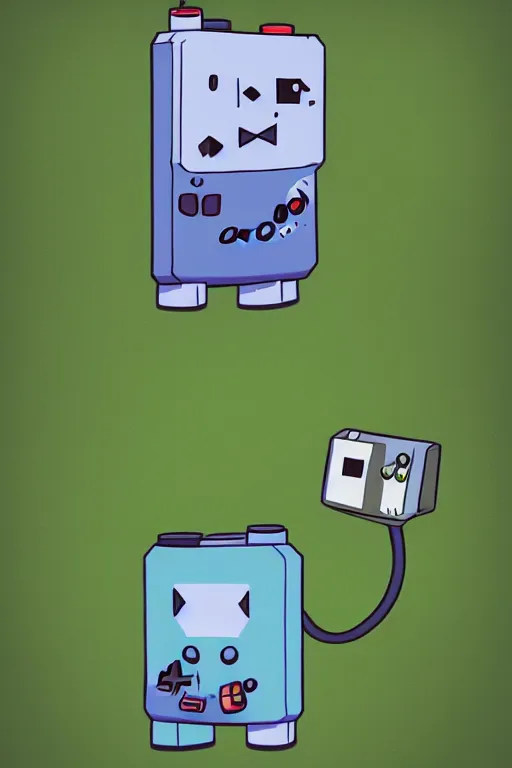 Image similar to An anthropomorphic gameboy, BMO adventure time, accurate, unreal engine, 4k