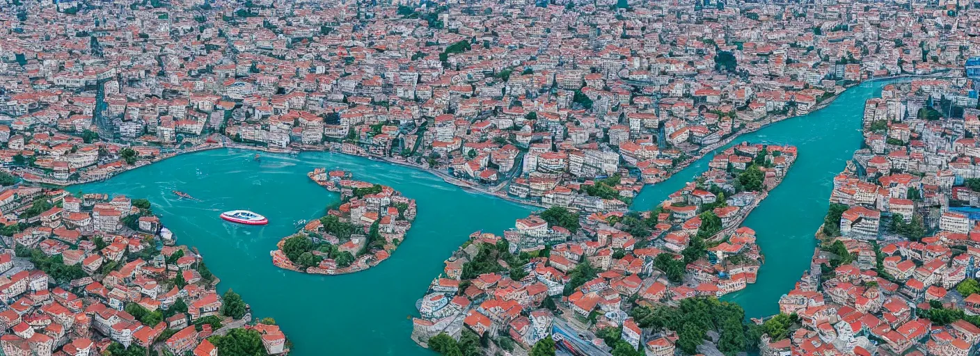 Prompt: tsunami flood in istanbul, realistic, photography, drone shot, sharp focus, 8 k detailed