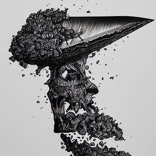 Prompt: a photo of an ink pen that is also knife by dan hillier