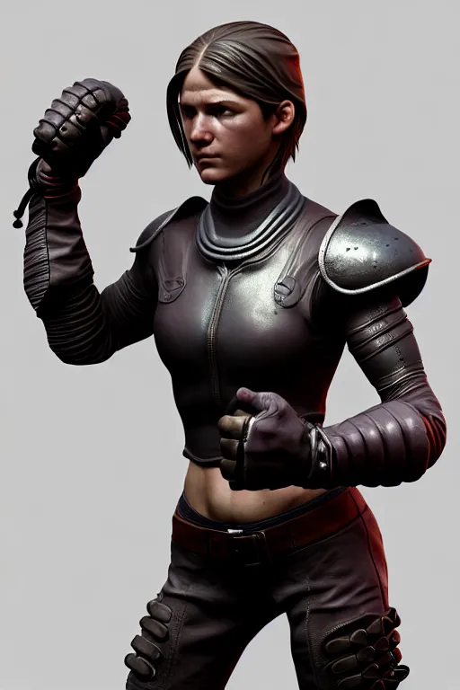 Image similar to a highly detailed zbrush sculpt of athletic girl in light leather armor, high contrast, cinematic light, featured on artstation, octane render, path tracing, sharp focus, 4 k